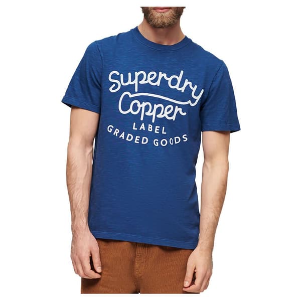 Superdry Copper Label Script Lyhythihainen T-paita Sininen 2XL Mies