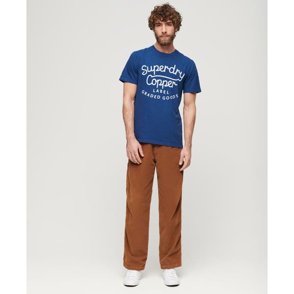 Superdry Copper Label Script Lyhythihainen T-paita Sininen XL Mies