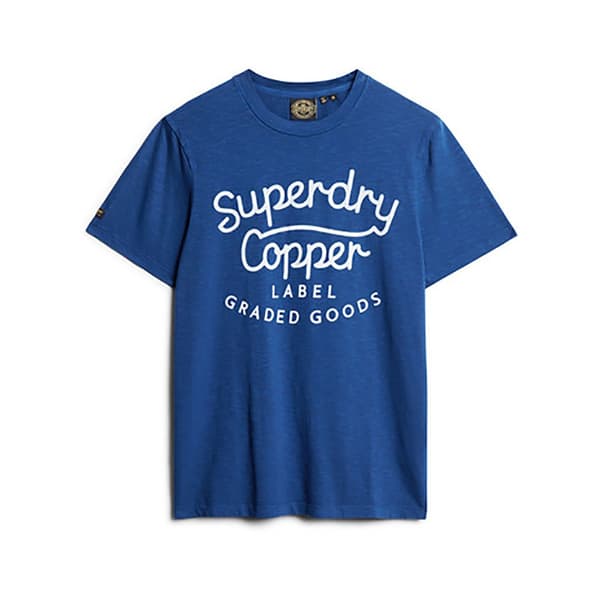 Superdry Copper Label Script Lyhythihainen T-paita Sininen XL Mies