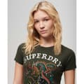 Miniatyrbild 3 av 6: Superdry Tattoo Rhinestone Fitted T-shirt Med Korta ärmar Grönt XS Kvinna