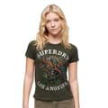 Miniatyrbild 1 av 6: Superdry Tattoo Rhinestone Fitted T-shirt Med Korta ärmar Grönt XS Kvinna