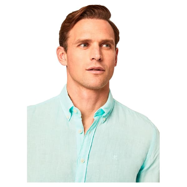 Hackett B Langærmet Skjorte Garment Dyed Grøn S Mand