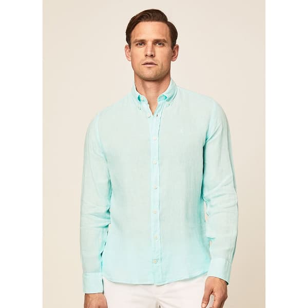 Hackett B Langærmet Skjorte Garment Dyed Grøn S Mand