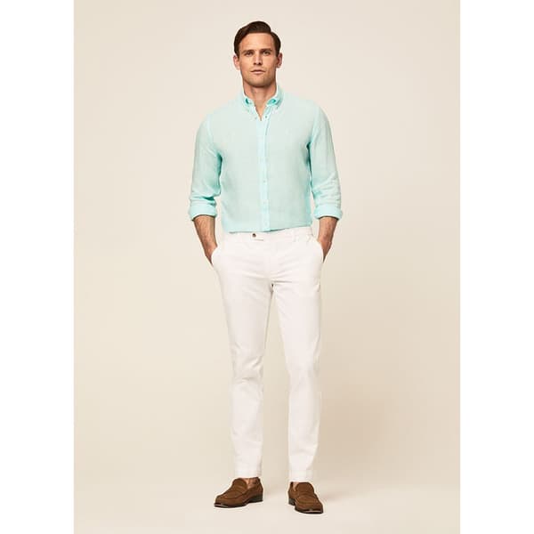 Hackett B Langærmet Skjorte Garment Dyed Grøn S Mand