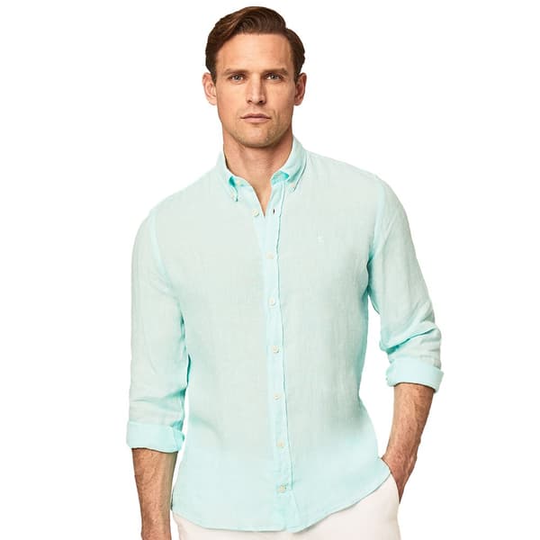 Hackett B Langærmet Skjorte Garment Dyed Grøn S Mand