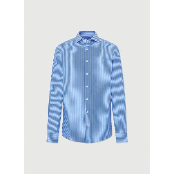 Hackett Poplin Class Stripe Skjorta Med Långa ärmar Blå 2XL Man