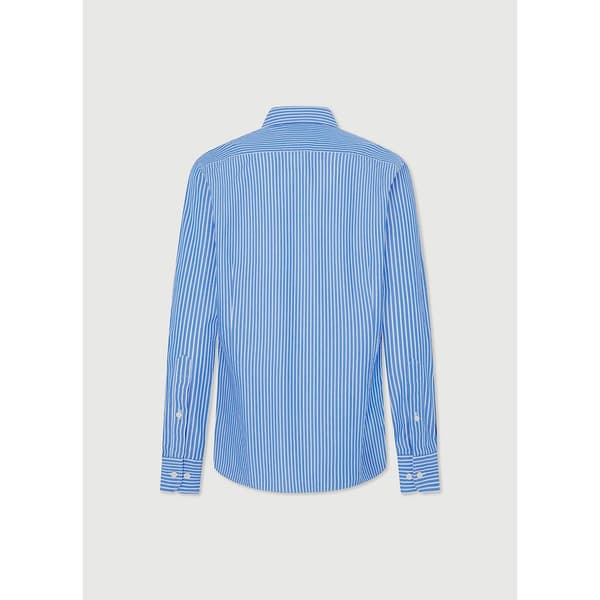 Hackett Poplin Class Stripe Skjorta Med Långa ärmar Blå 2XL Man