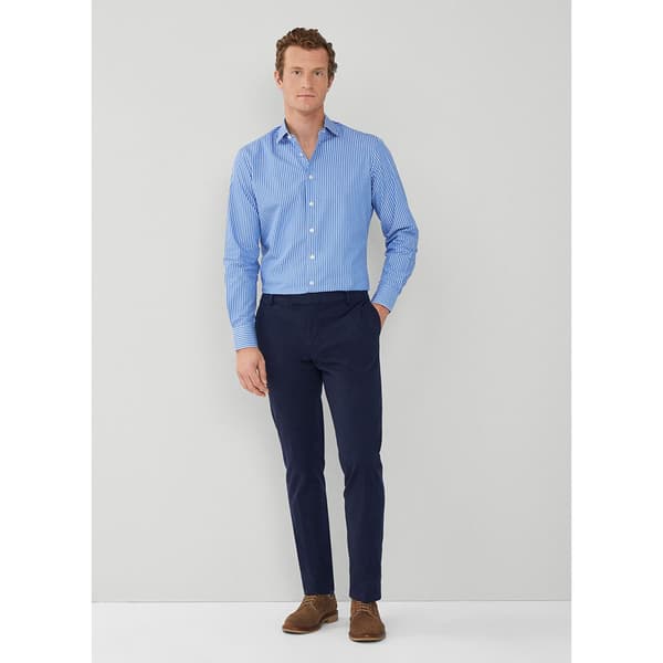 Hackett Poplin Class Stripe Skjorta Med Långa ärmar Blå 2XL Man