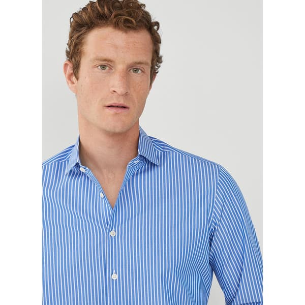 Hackett Poplin Class Stripe Skjorta Med Långa ärmar Blå 2XL Man