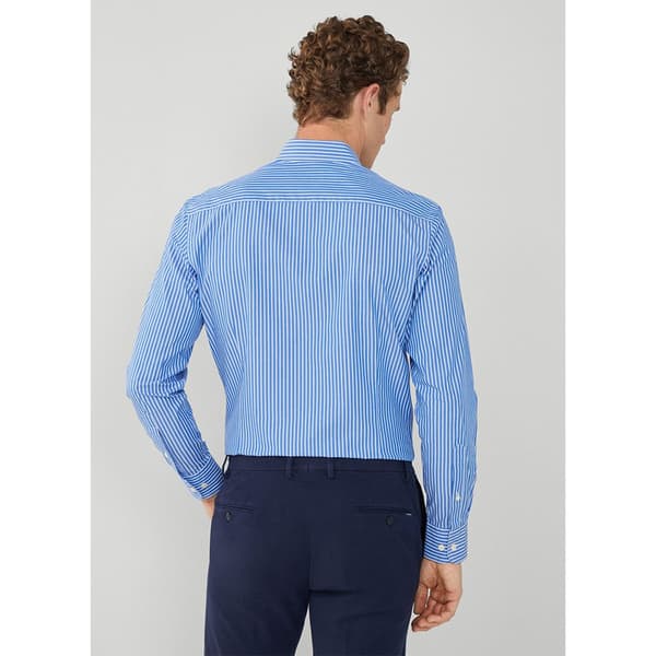 Hackett Poplin Class Stripe Skjorta Med Långa ärmar Blå 2XL Man