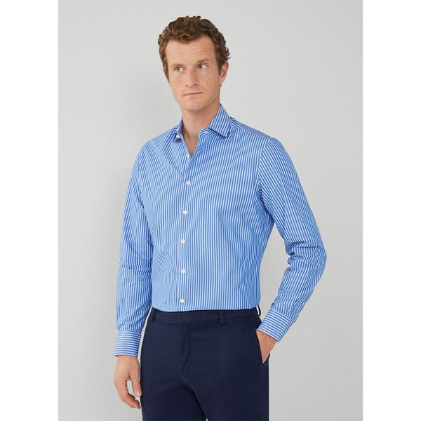 Hackett Poplin Class Stripe Skjorta Med Långa ärmar Blå 2XL Man