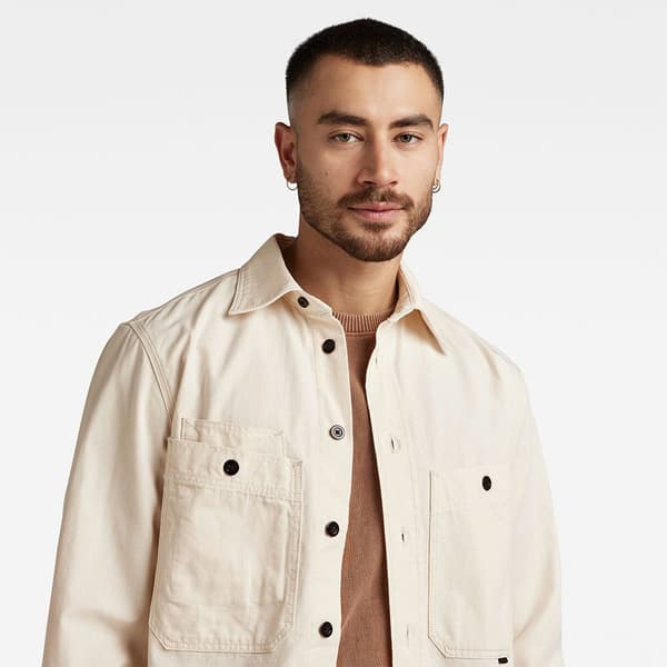 G-star Nimes Regular Fit Skjorta Med Långa ärmar Beige 2XL Man