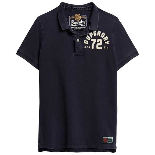 Superdry Vintage Athletic Lyhythihainen Pikeepaita Sininen L Mies