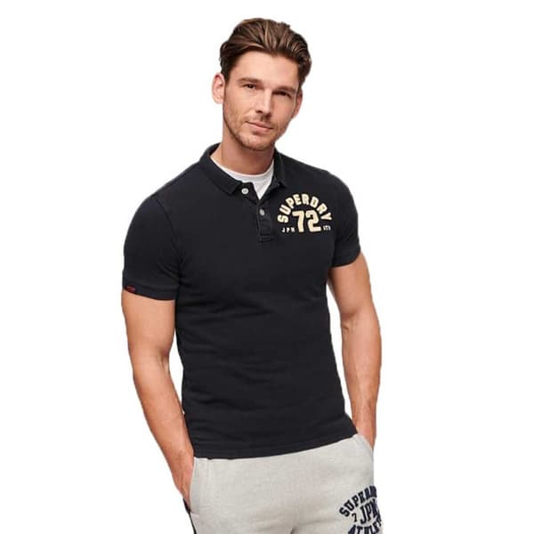 Superdry Vintage Athletic Lyhythihainen Pikeepaita Sininen L Mies