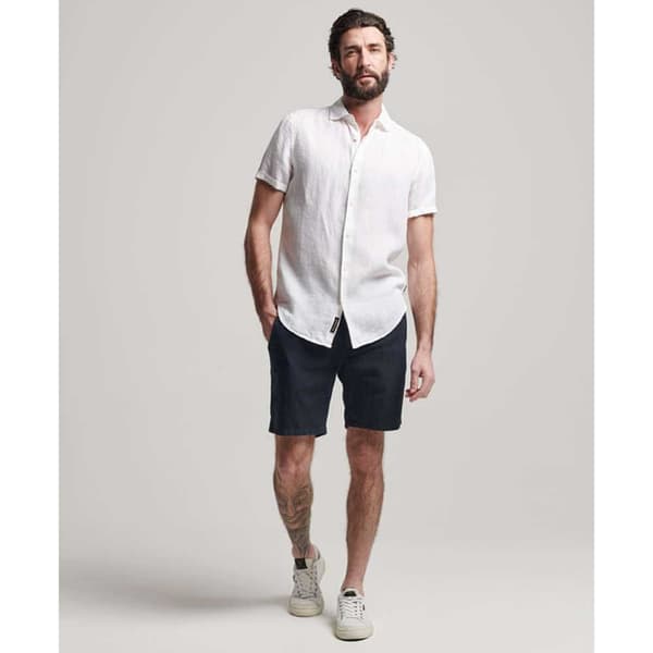 Superdry Studios Casual Linen Lyhythihainen T-paita Valkoinen M Mies
