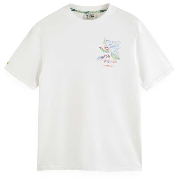Scotch & Soda Front Back Swan Artwork T-shirt Med Korte ærmer Hvid 2XL Mand