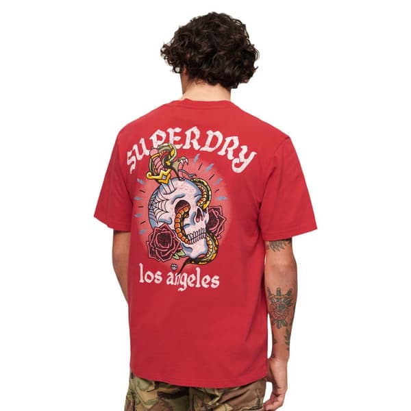 Superdry Tattoo Graphic Loose T-shirt Med Korta ärmar Röd XL Man