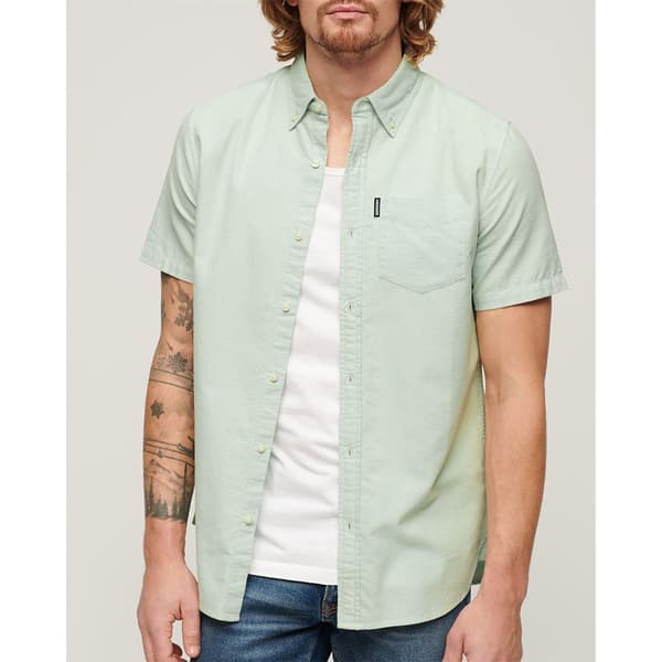 Superdry Vintage Oxford Kortärmad Skjorta Grönt M Man