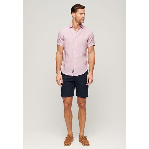Superdry Studios Casual Linen T-shirt Med Korte ærmer Rosa M Mand
