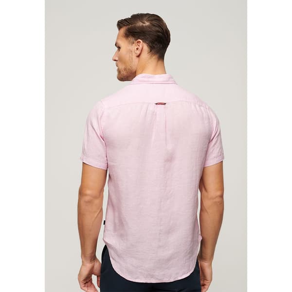 Superdry Studios Casual Linen T-shirt Med Korte ærmer Rosa M Mand
