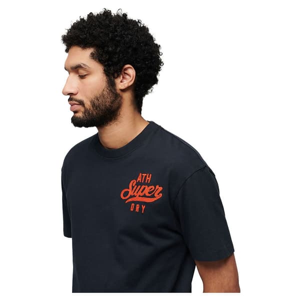 Superdry Embroidered Superstate Ath Logo T-shirt Med Korta ärmar Blå L Man