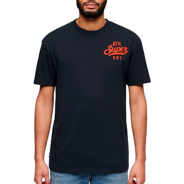 Superdry Embroidered Superstate Ath Logo T-shirt Med Korta ärmar Blå L Man
