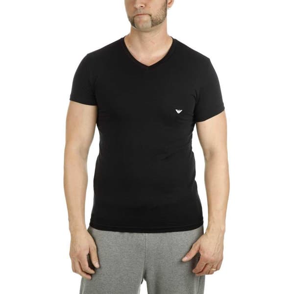 Emporio Armani 110810 Cc729 Kortærmet V-hals T-shirt Sort S Mand