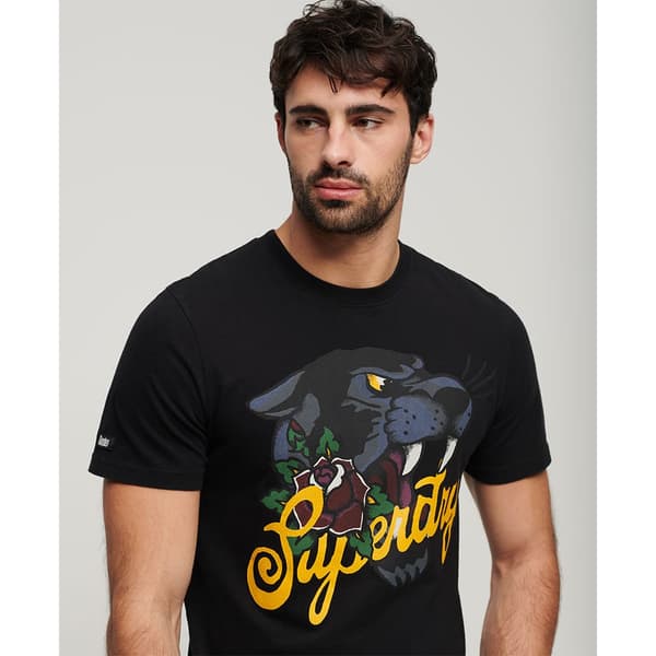 Superdry Tattoo Script T-shirt Med Korta ärmar Svart S Man