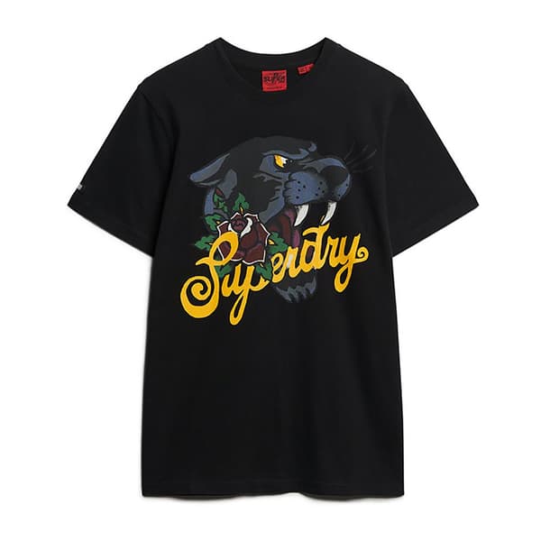 Superdry Tattoo Script T-shirt Med Korta ärmar Svart S Man