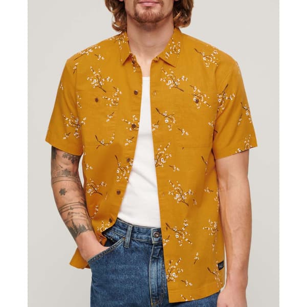 Superdry Beach Kortärmad Skjorta Gul XL Man