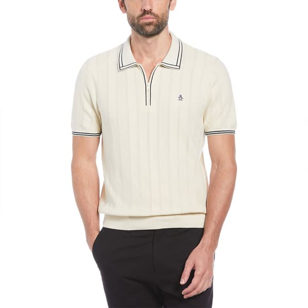 Original Penguin 1/4 Zip Tipped Lyhythihainen Pikeepaita Beige M Mies