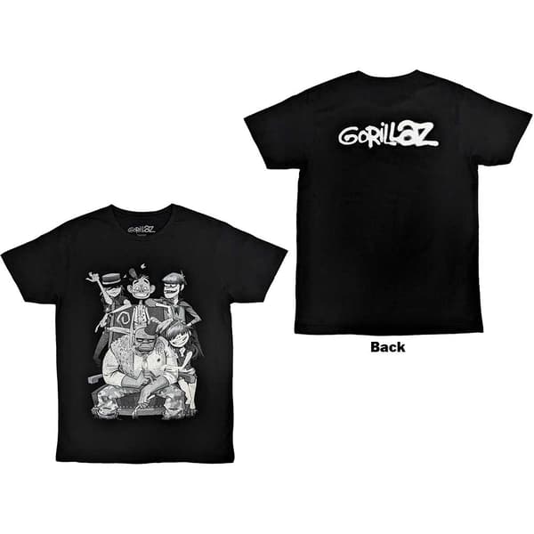 Gorillaz Unisex T-Shirt: George Spray (Back Print) (Medium)