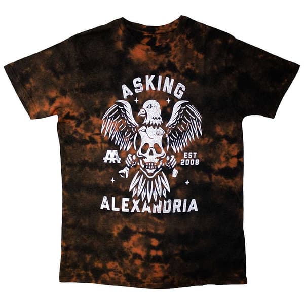 Asking Alexandria Unisex T-Shirt: Eagle Skull (Wash Collection) (Medium)