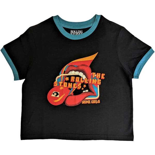 The Rolling Stones Ladies Crop Top: Some Girls Lick (Small)