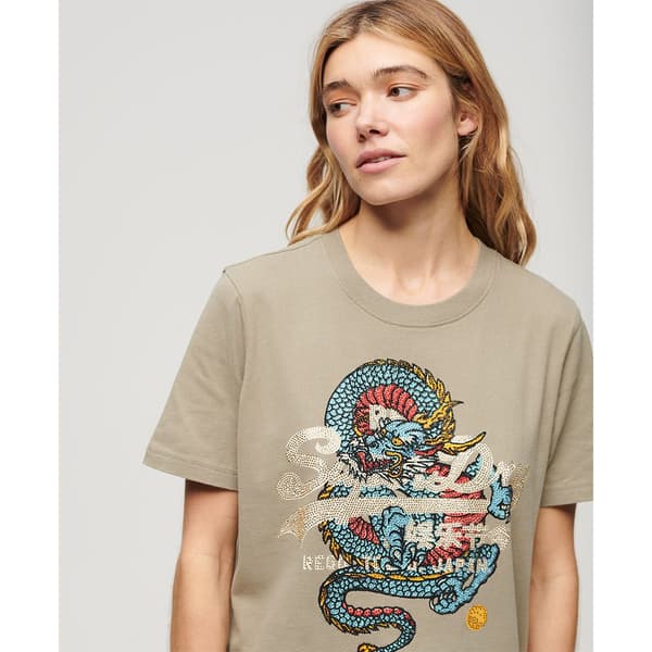 Superdry Tokyo Vl Relaxed T-shirt Med Korta ärmar Beige L Kvinna