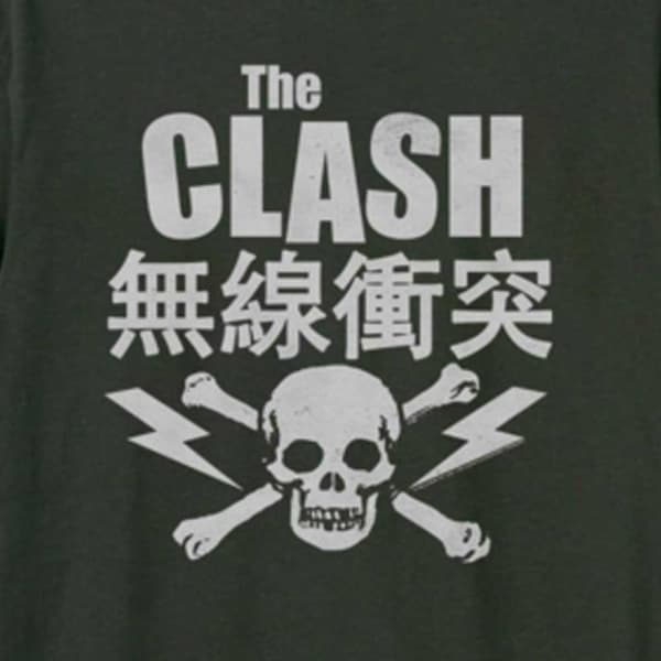 The Clash T Shirt Bolt Band Logo Official Unisex Amplified Vintage Charcoal
