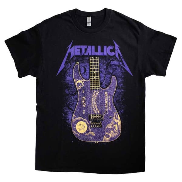 Metallica Ouija Purple Band Logo T Shirt Black XL