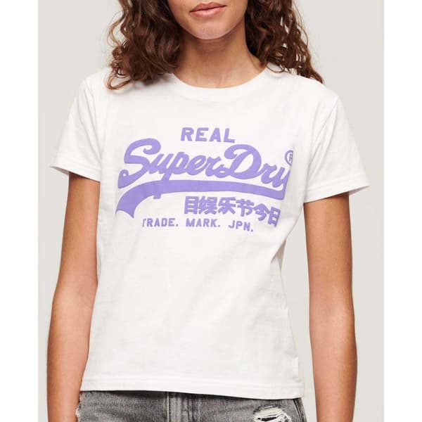 Superdry Neon Vl Graphic Fitted T-shirt Med Korta ärmar Vit M Kvinna