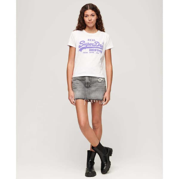 Superdry Neon Vl Graphic Fitted T-shirt Med Korta ärmar Vit M Kvinna