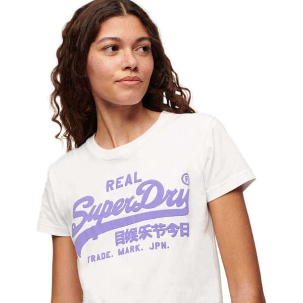 Superdry Neon Vl Graphic Fitted T-shirt Med Korta ärmar Vit M Kvinna