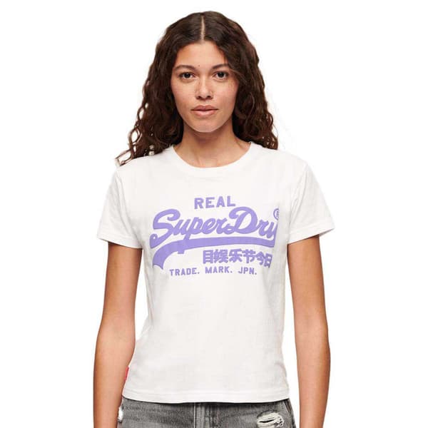 Superdry Neon Vl Graphic Fitted T-shirt Med Korta ärmar Vit M Kvinna