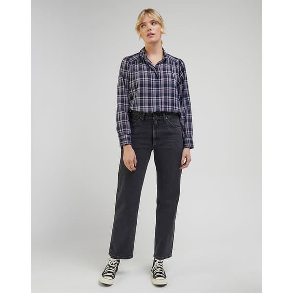 Lee Blus Shirred Blouse Blå M Kvinna