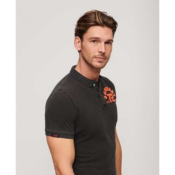Superdry Vintage Athletic Lyhythihainen Pikeepaita Harmaa XL Mies