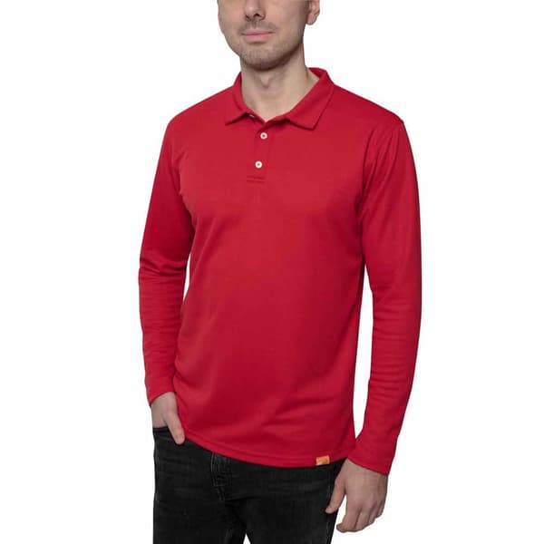 Iq-uv Uv 50+ Polo Med Lange ærmer Rød 2XL