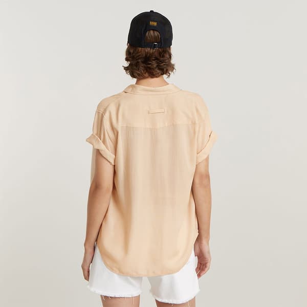 G-star Kortärmad Tröja Military Button Down Beige L Kvinna