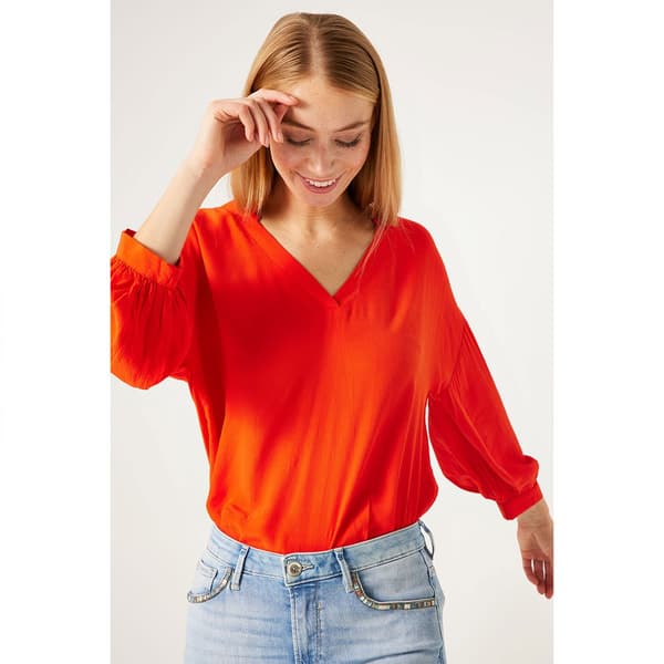 Garcia Långärmad Blus N40232 Röd M Kvinna