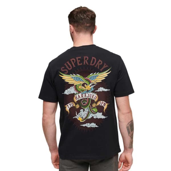 Superdry Tattoo Graphic Loose T-shirt Med Korta ärmar Svart L Man