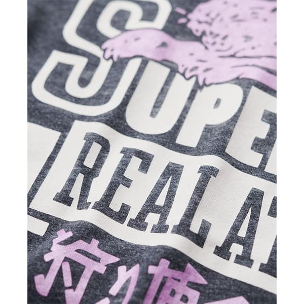 Superdry Varsity Burnout Cap T-shirt Med Korta ärmar Grå XS Kvinna