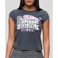 Miniatyrbild 1 av 6: Superdry Varsity Burnout Cap T-shirt Med Korta ärmar Grå XS Kvinna