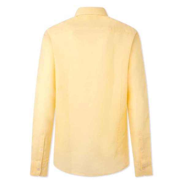 Hackett Garment Dye Linen B Skjorta Med Långa ärmar Gul 2XL Man